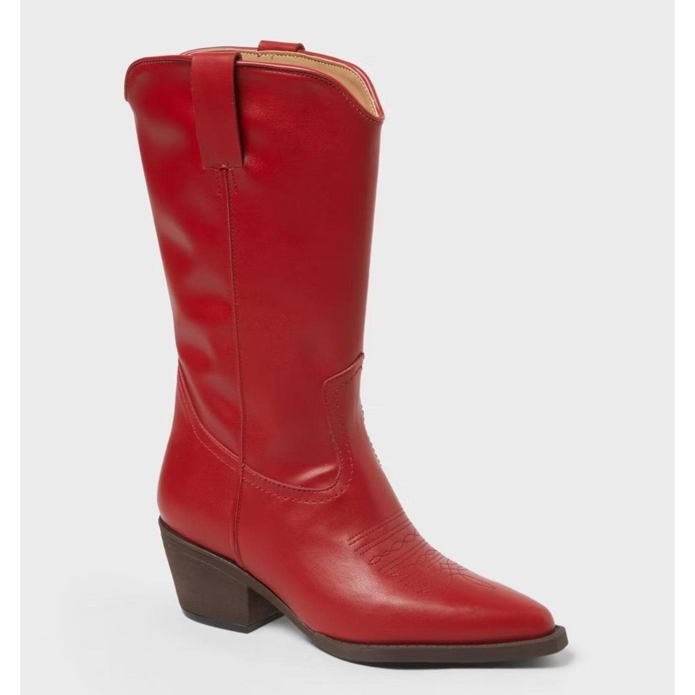 Red Western Cowboy Pointed Boots Universal Thread Reed Size 7